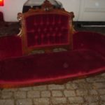 Victorian Red Velvet Couch - Image 2