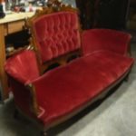 Victorian Red Velvet Couch