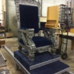 Blue Velvet Sedan Throne Chair