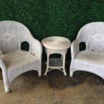 White Wicker Set