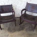 NATIVE PRINT LEATHER CHAIRS - Image 2