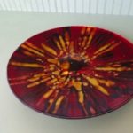 Red and Gold Glass Platter