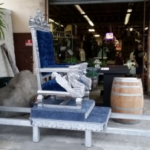 Blue Velvet Sedan Throne Chair - Image 3