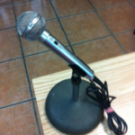 Silver Microphone with Stand