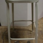 WHITE METAL BAR STOOL