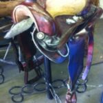 LEATHER SADDLE BAR STOOLS