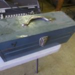 Vintage Blue Metal Toolbox