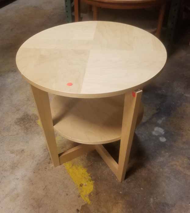 2 Tier Round Wood End Table, 2 Tier Round Coffee Table Wood