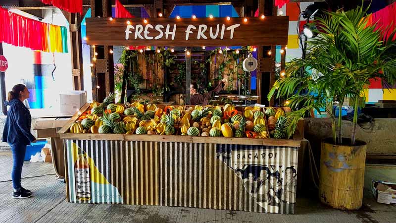 colorful fresh fruit stand