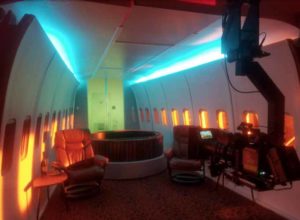 lighting design in airplane set
