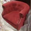 Red Velvet Tufted Club Chairs - Image 2