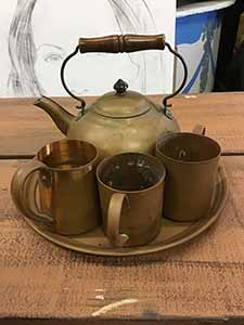 Vintage Copper Teapot Set ⋆ Movie Prop Rentals