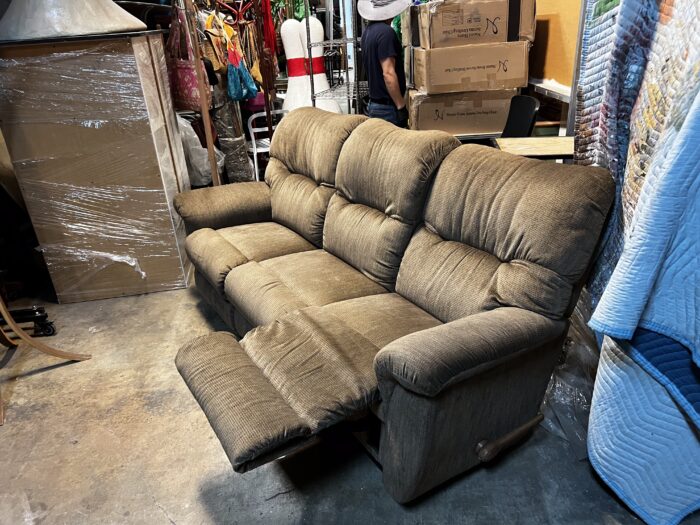 Brown Reclining Sofa - Image 4